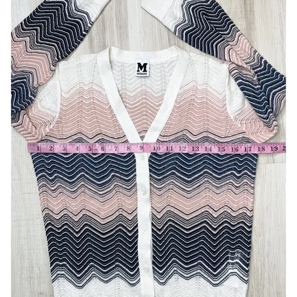 MISSONI Multicolored METALLIC BUTTON DOWN TOP. M - Picture 4 of 9